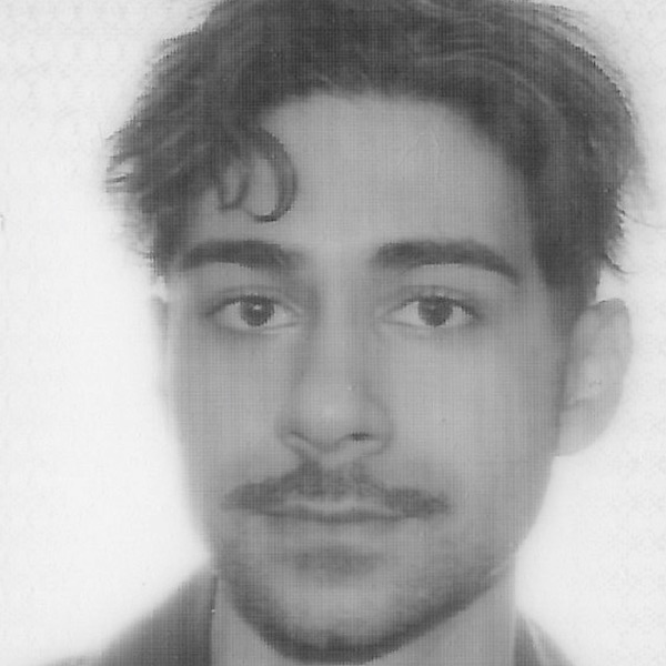 Black and white photo of Omid