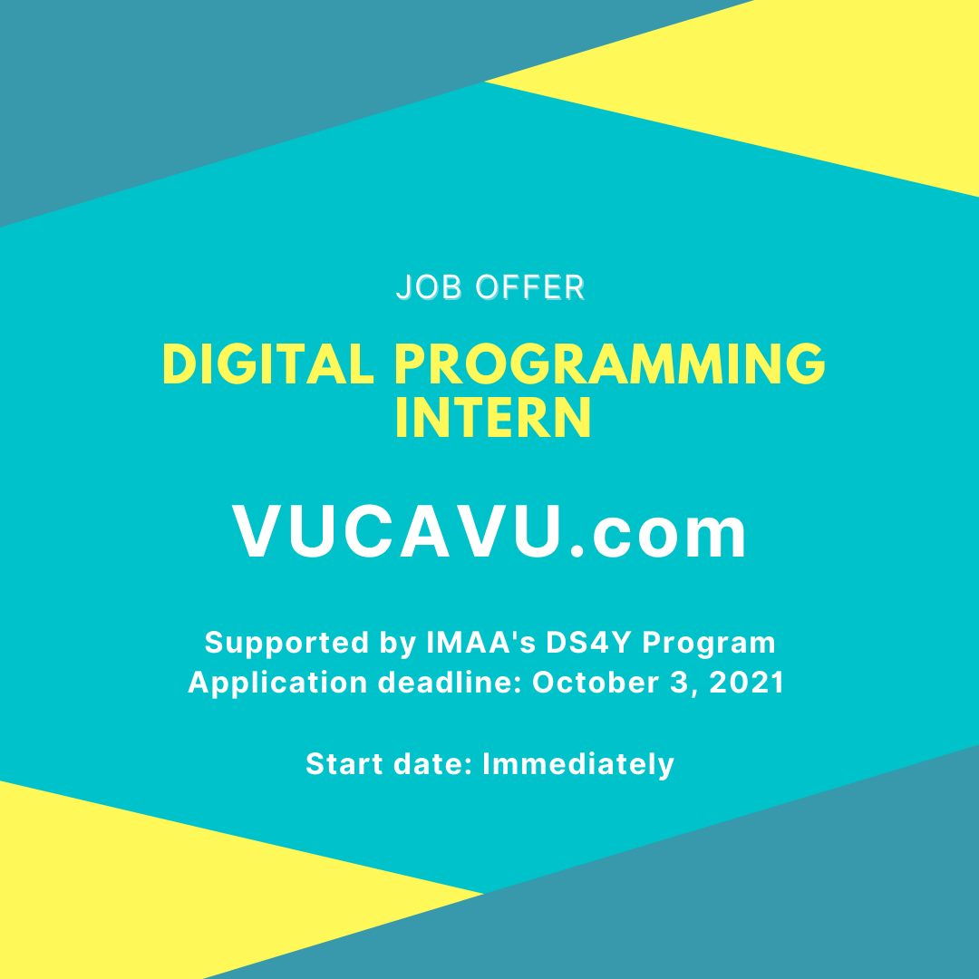 graphic announcing digital programming intern job