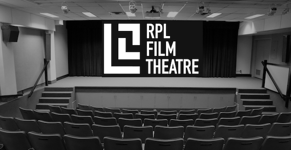 [image ID] Black and white photo of a cinema theatre