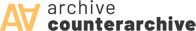 Logo de deux A majuscules en jaunce à côté desquels sont les mots minuscules archive counterarchiive
