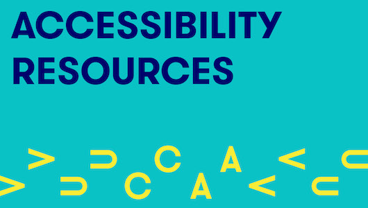 Blue background with white text that reads "Accessibility Resources"