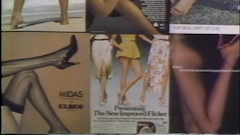 Colour photo collage of vintage ads showing various women's legs.