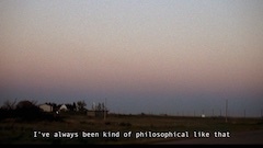 prairie sunset with text that reads "I've always been kind of philosophical like that"