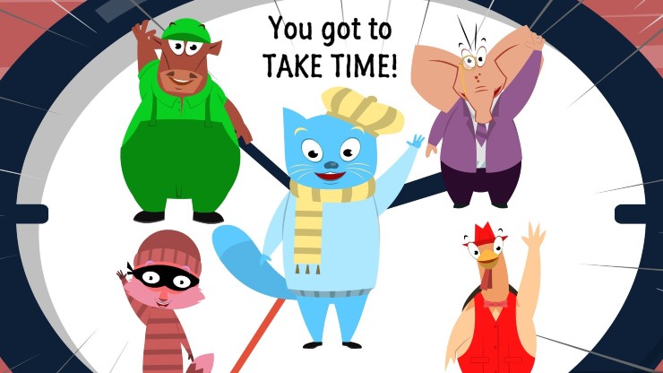 four different animals are all together with the text in the middle that says "you got time"