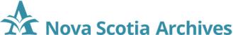 Turquoise text and logo on a white background. Text says Nova Scotia Archives.